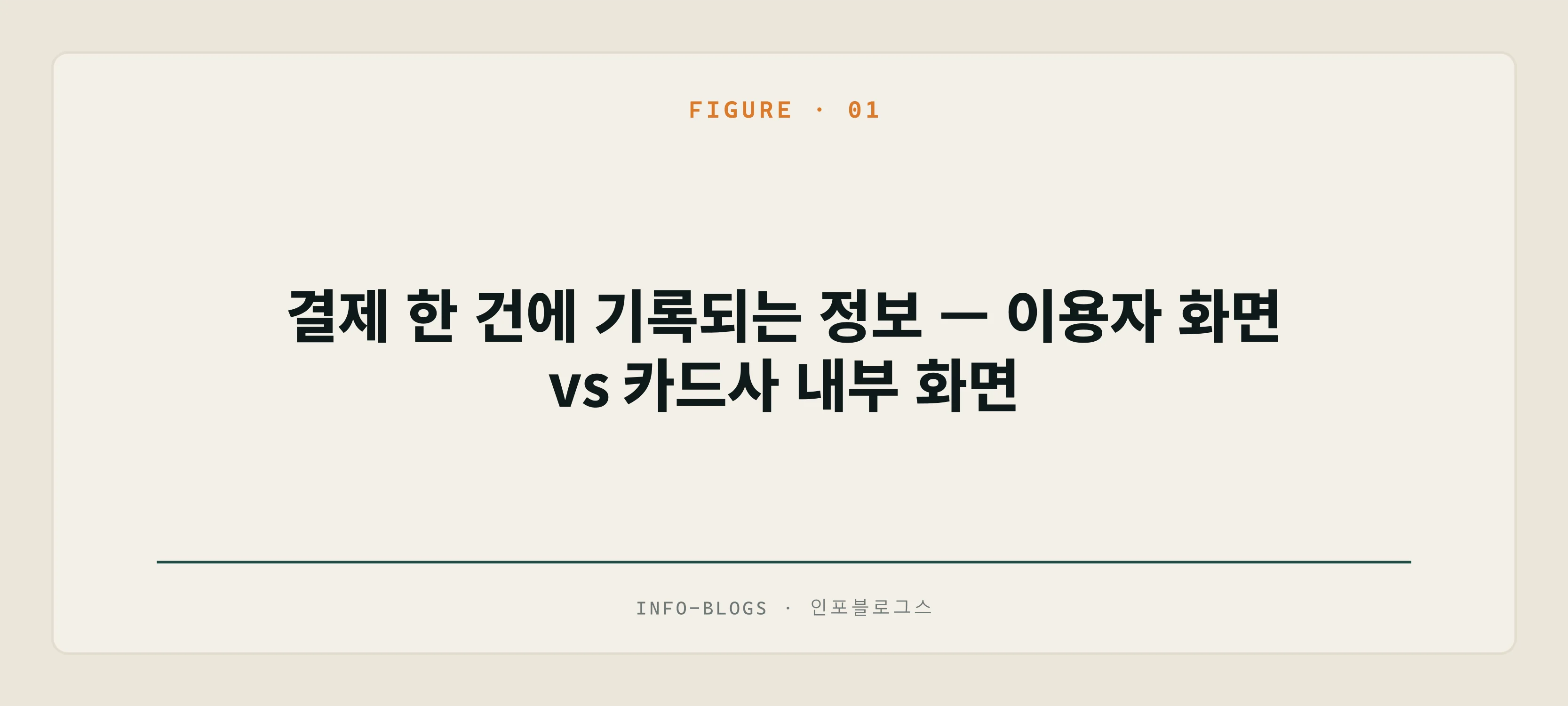 결제 한 건에 기록되는 정보 — 이용자 화면 vs 카드사 내부 화면